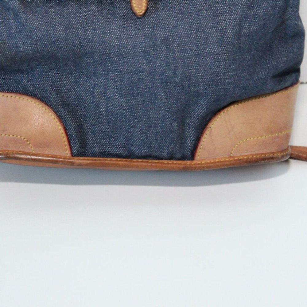 Vintage Dooney & Bourke Blue Denim & Leather Backpack Purse USA Made H13008 - Picture 2 of 15